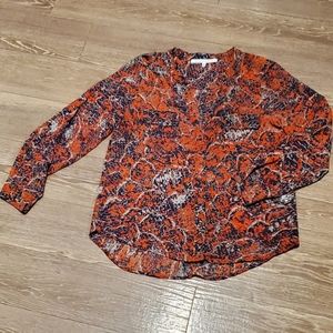 Multi-colored career blouse.